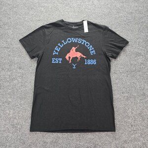 Yellowstone Tshirt Mens Medium Black Short Sleeve Tv Show‎ Stay Wild Cowboy